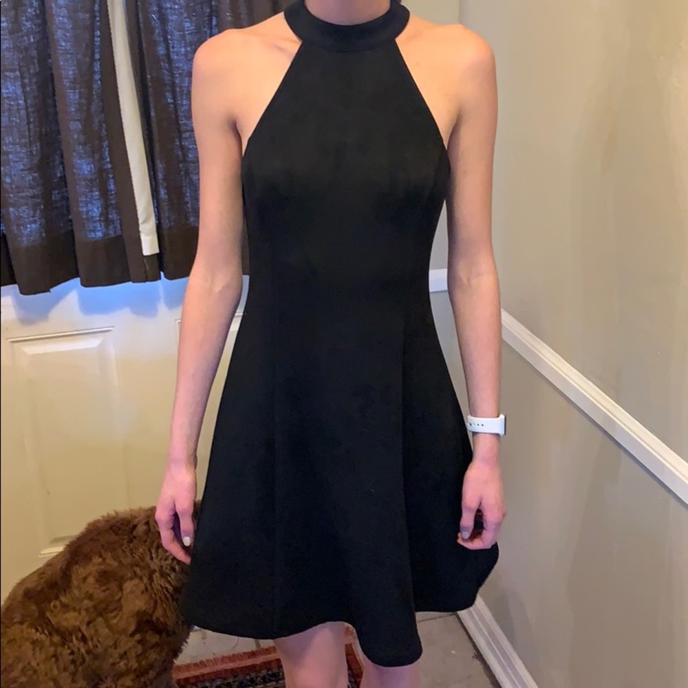 Suede Black Dress